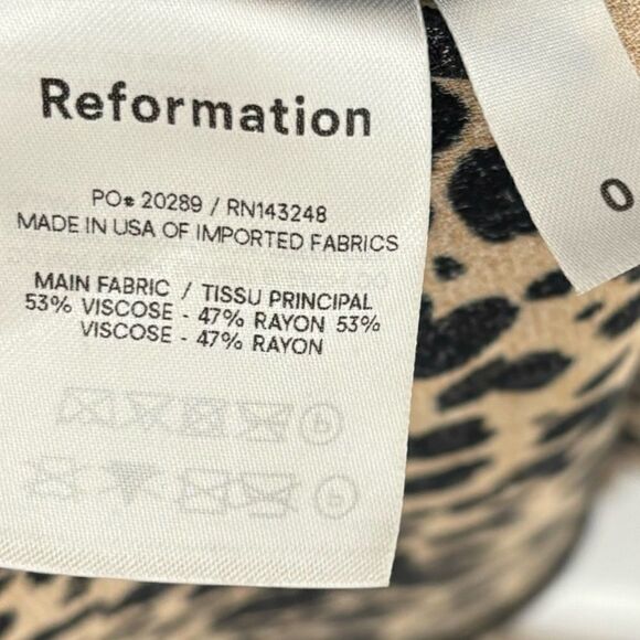 Reformation Sigmund Square Neck Midi Dress In Leopard Blitz Print - Picture 8 of 9